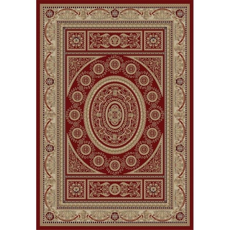 Rlm Distribution 7 ft. 10 in. x 9 ft. 10 in. Jewel Aubusson - Red HO2545850